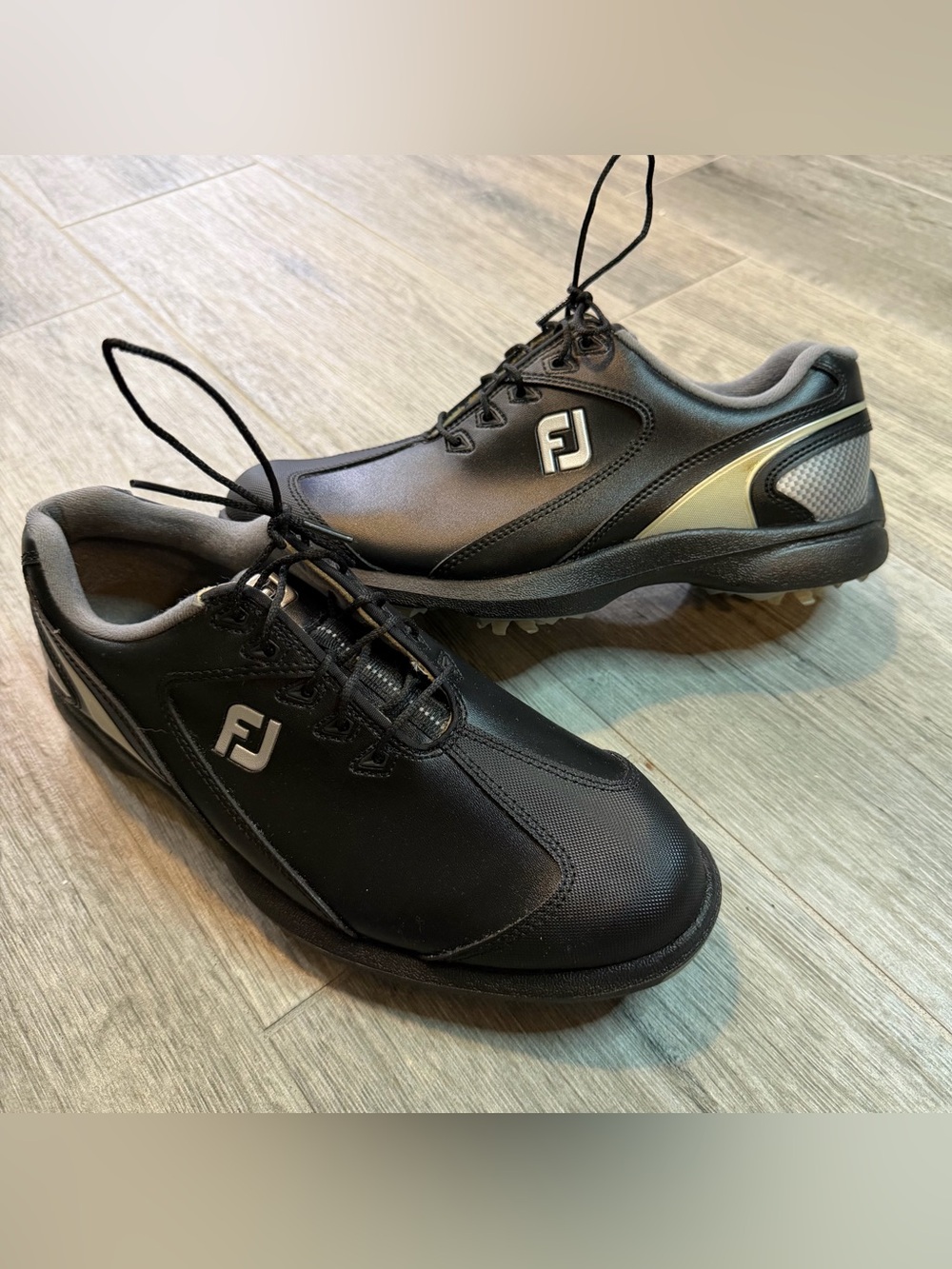 FootJoy Sports LT Golf Men’s Size 8 58038 Black Leather Waterproof Soft Spike